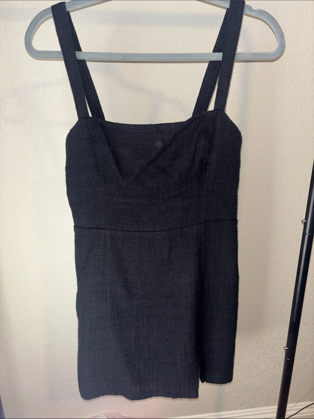 Abercrombie & Fitch Black Textured Strappy Mini Dress